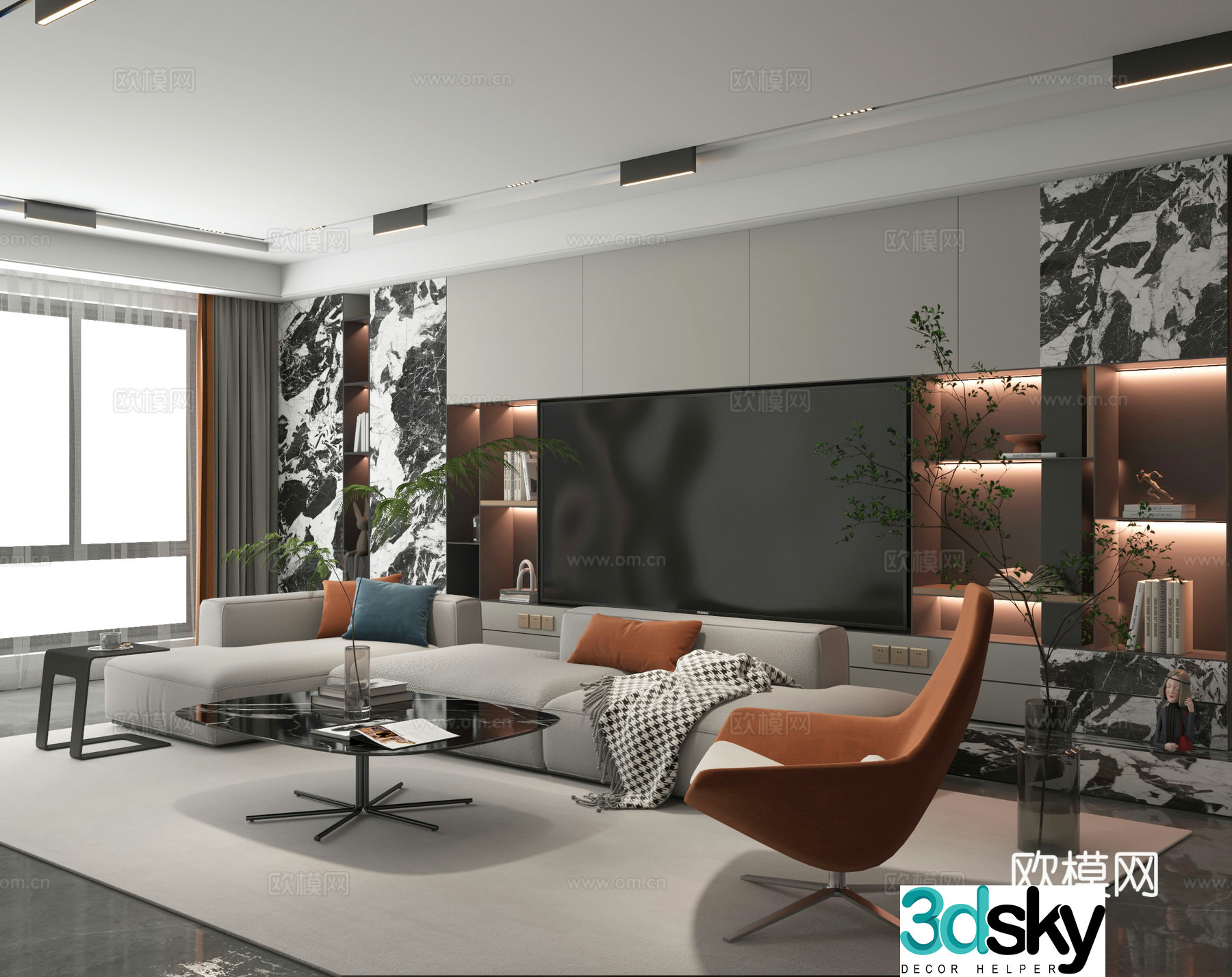 Modern living room 3d model