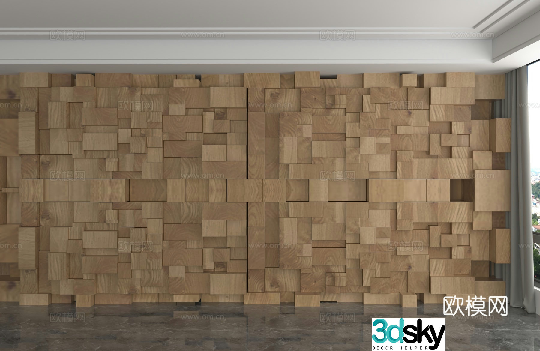 Modern background wall 3d model