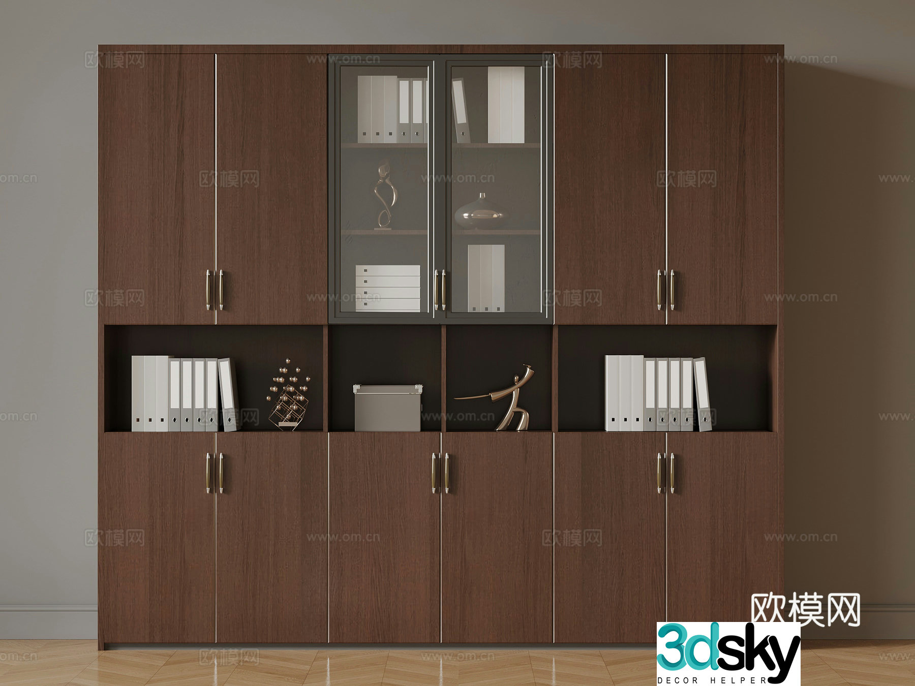 Modern office file cabinet bookcase storage cabinet 3d model