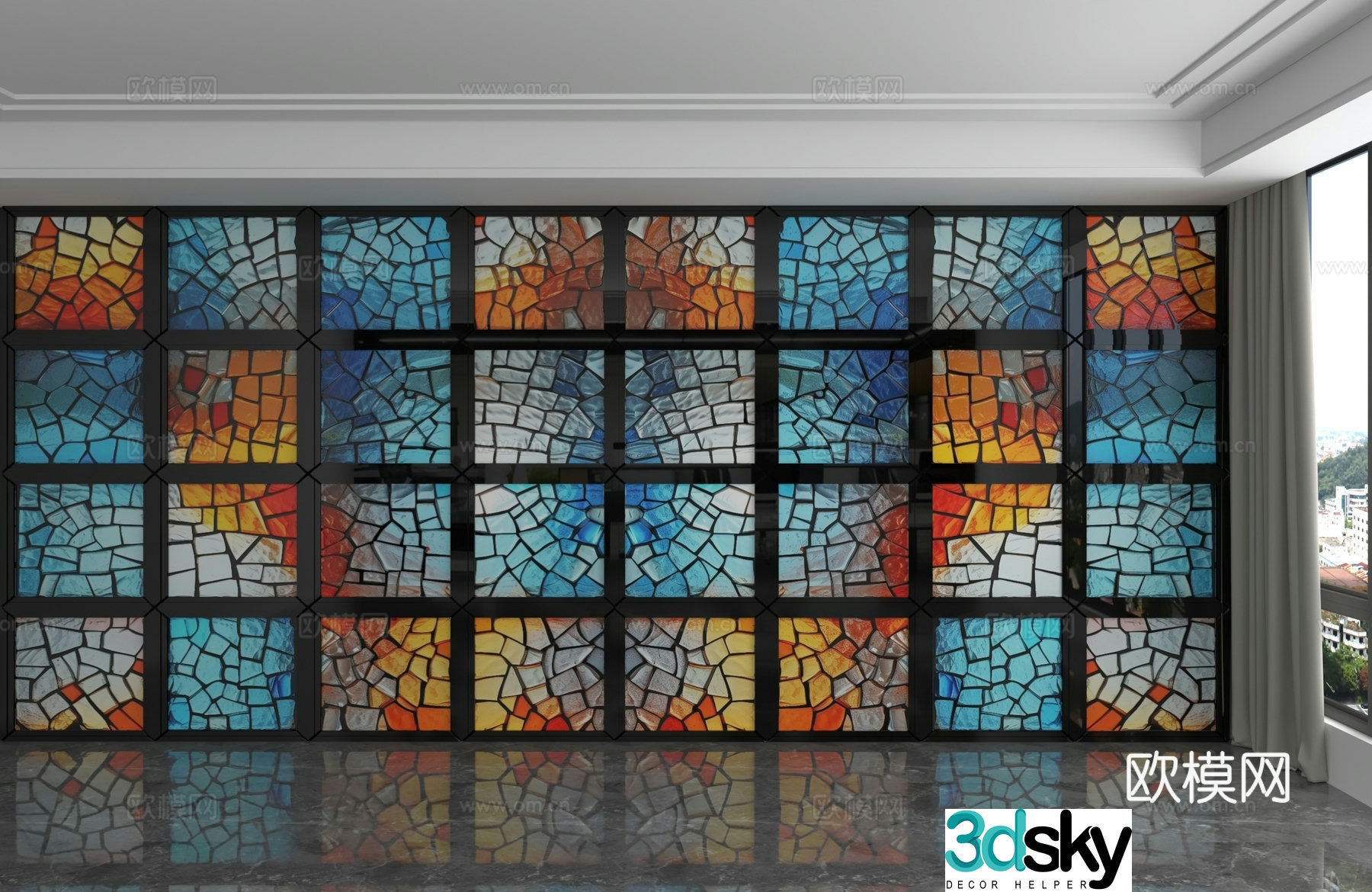 Modern background wall 3d model