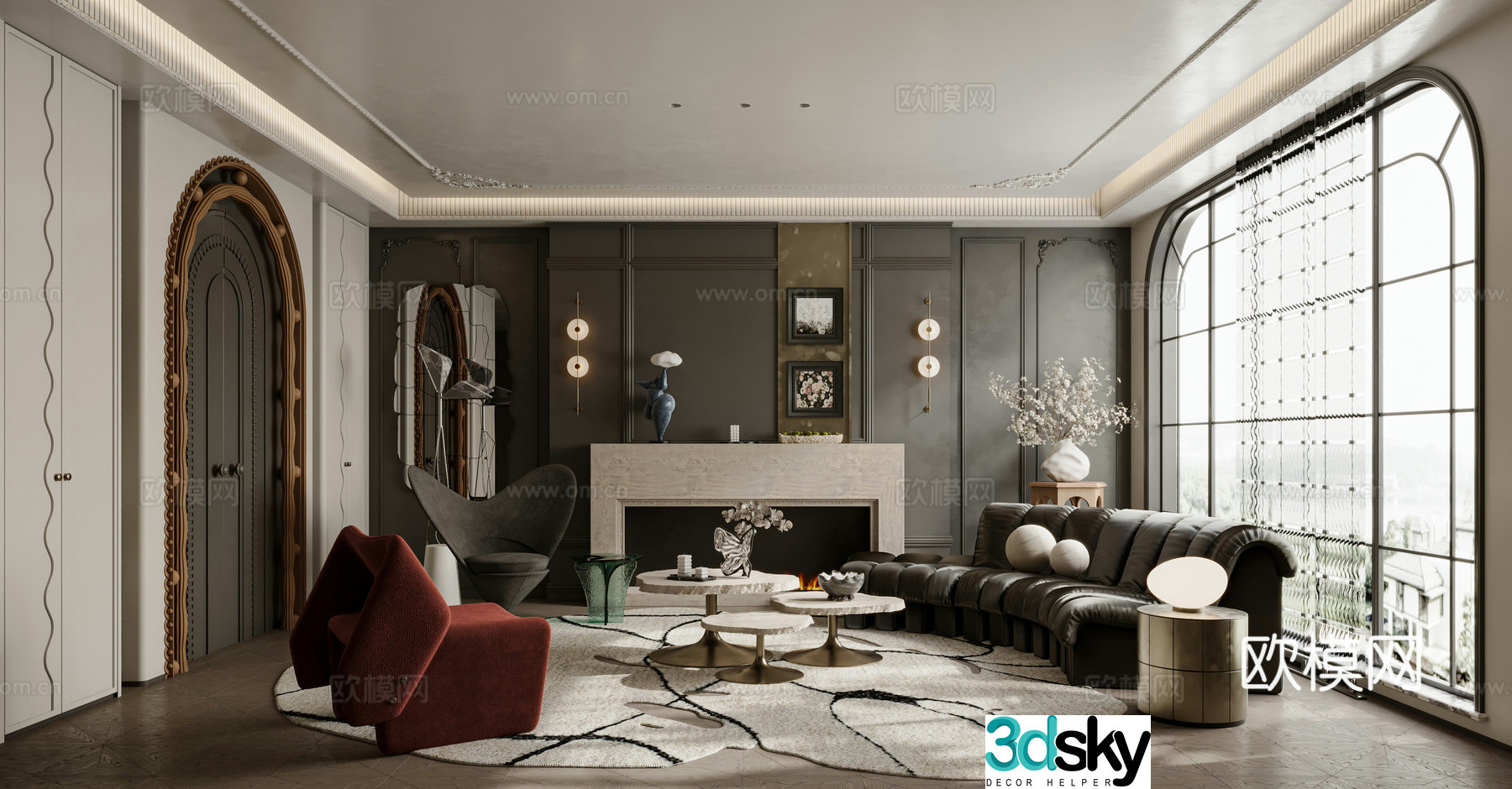 French living room 3d model