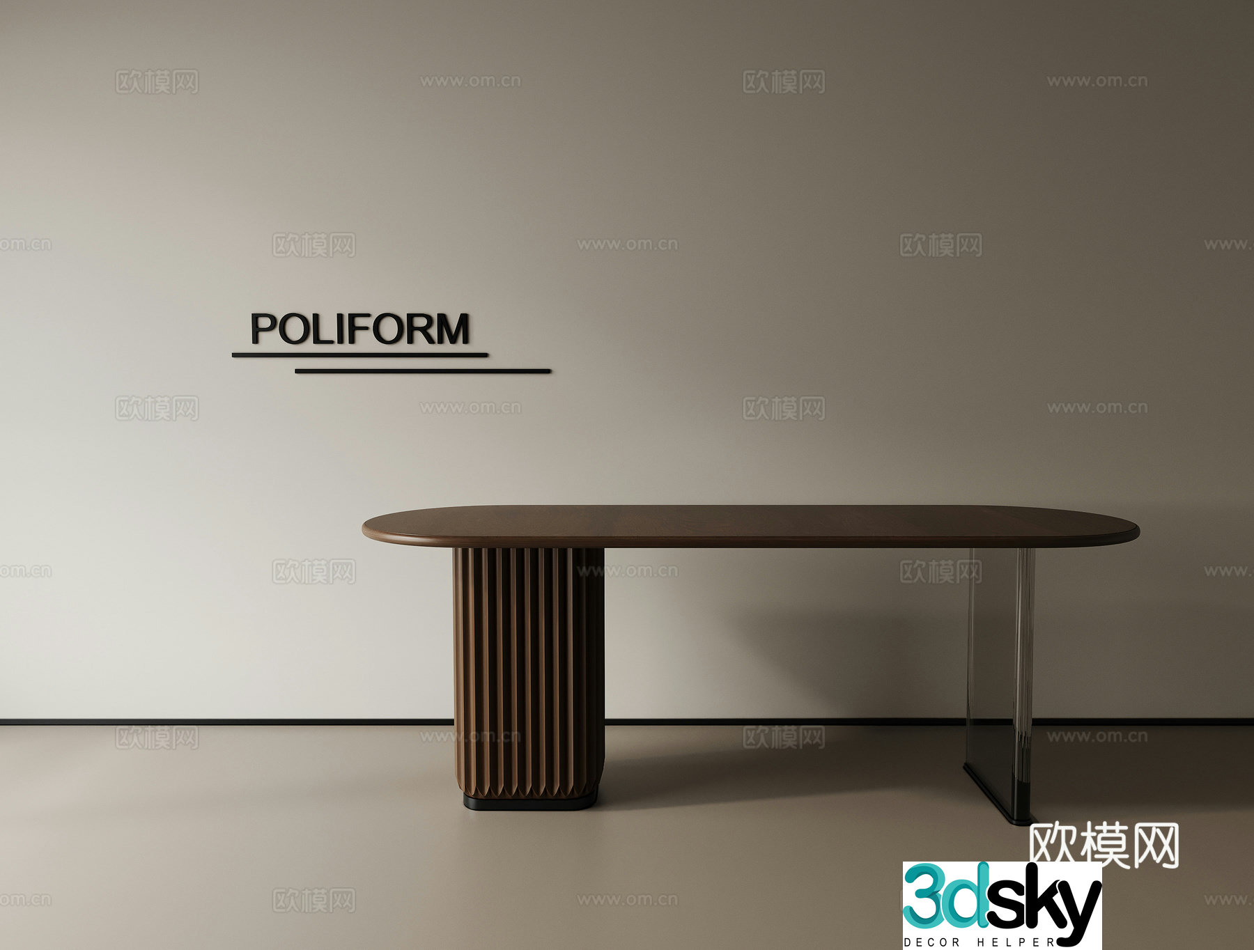 Dining table desk tea table 3d model