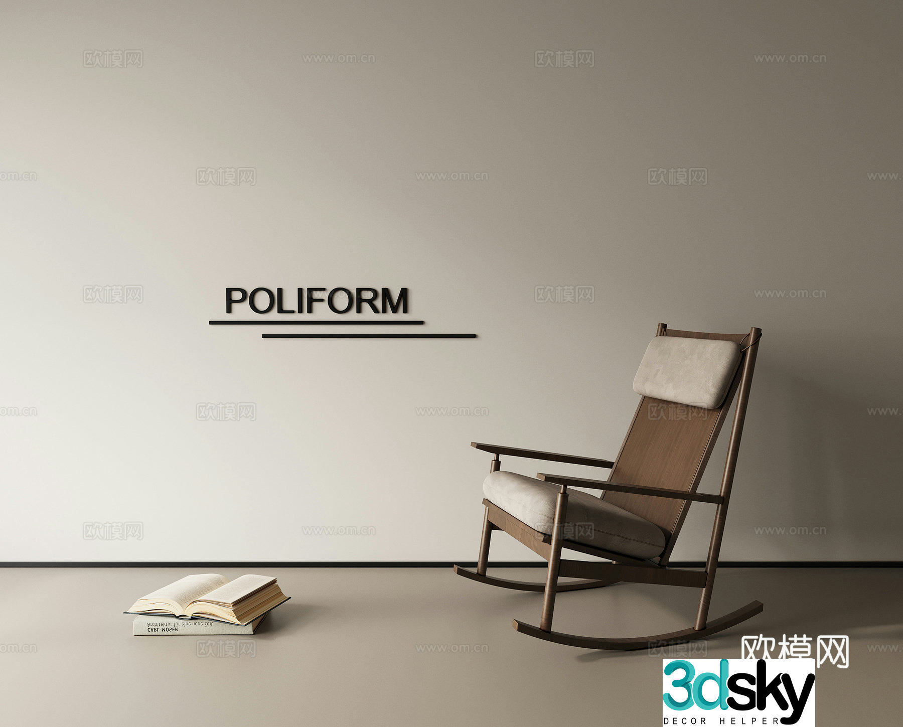 Leisure chair rocking chair side chair 3d model