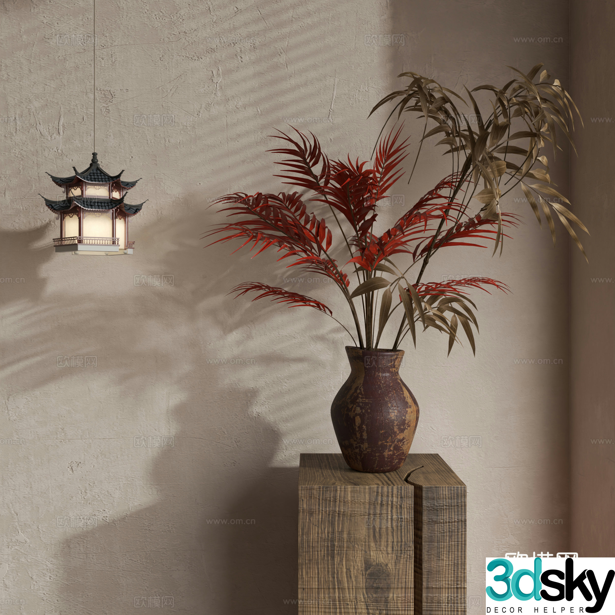 Waverly Flower Art Middle Ages Flower Art New Chinese Flower Art Modern Flower Art Vase 3D Model