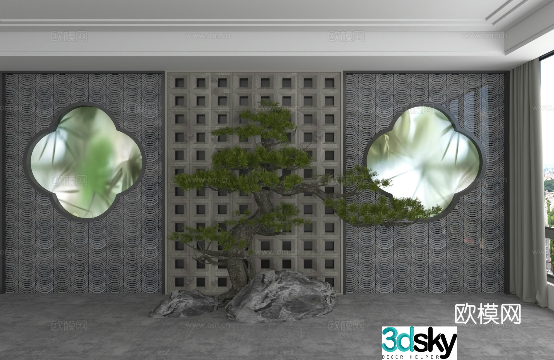 Modern background wall 3d model