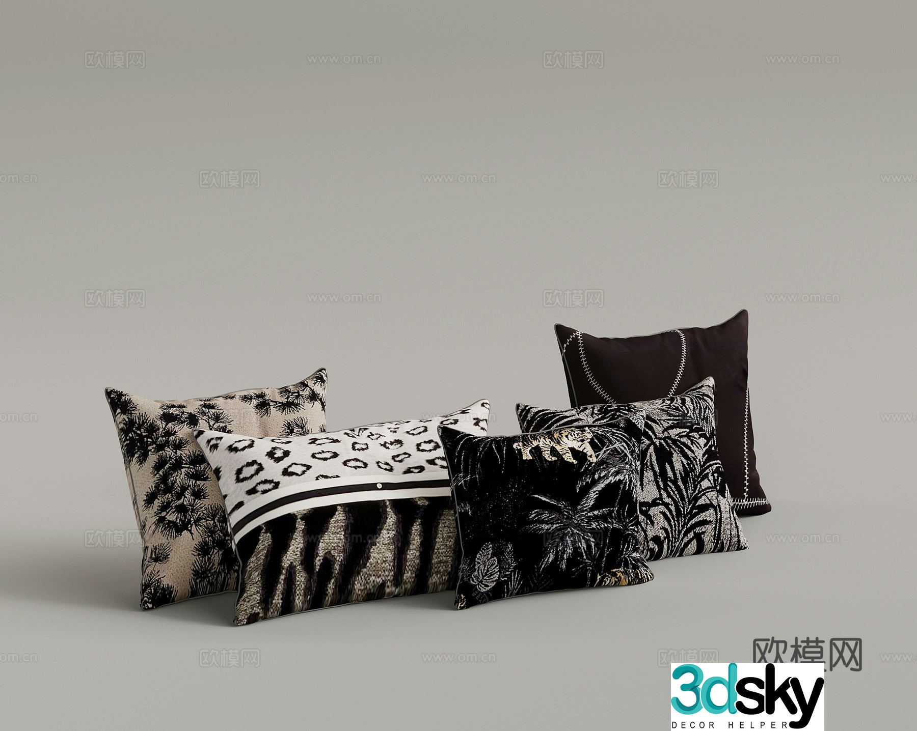 French modern pillow 3d model