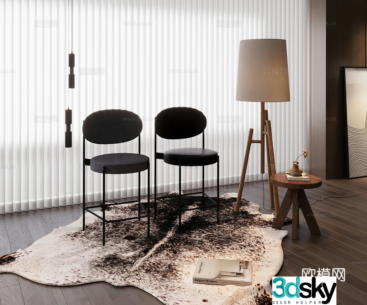Modern bar chair 3d model