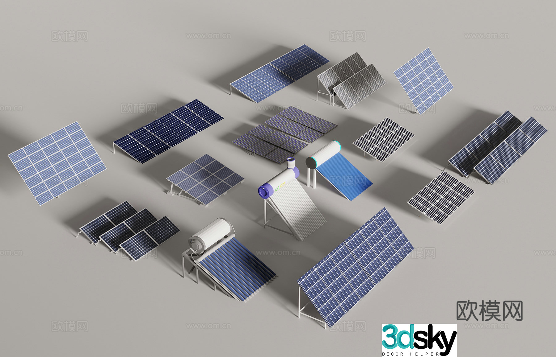 Modern solar panel 3d model