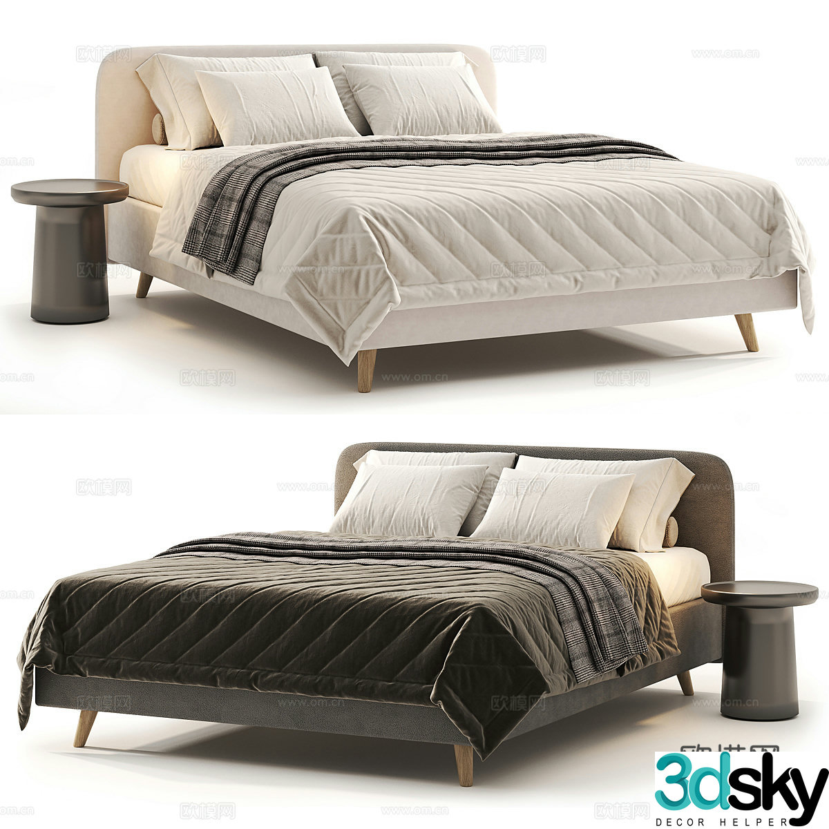 Double bed 3d model