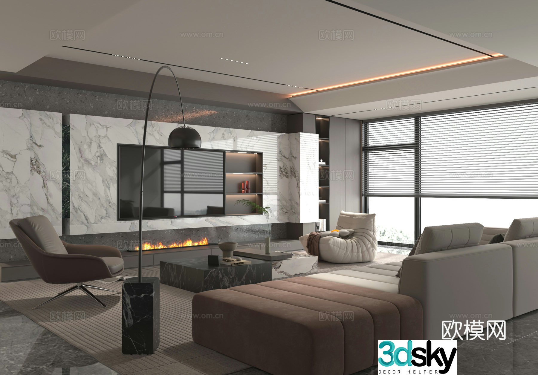 Modern living room 3d model