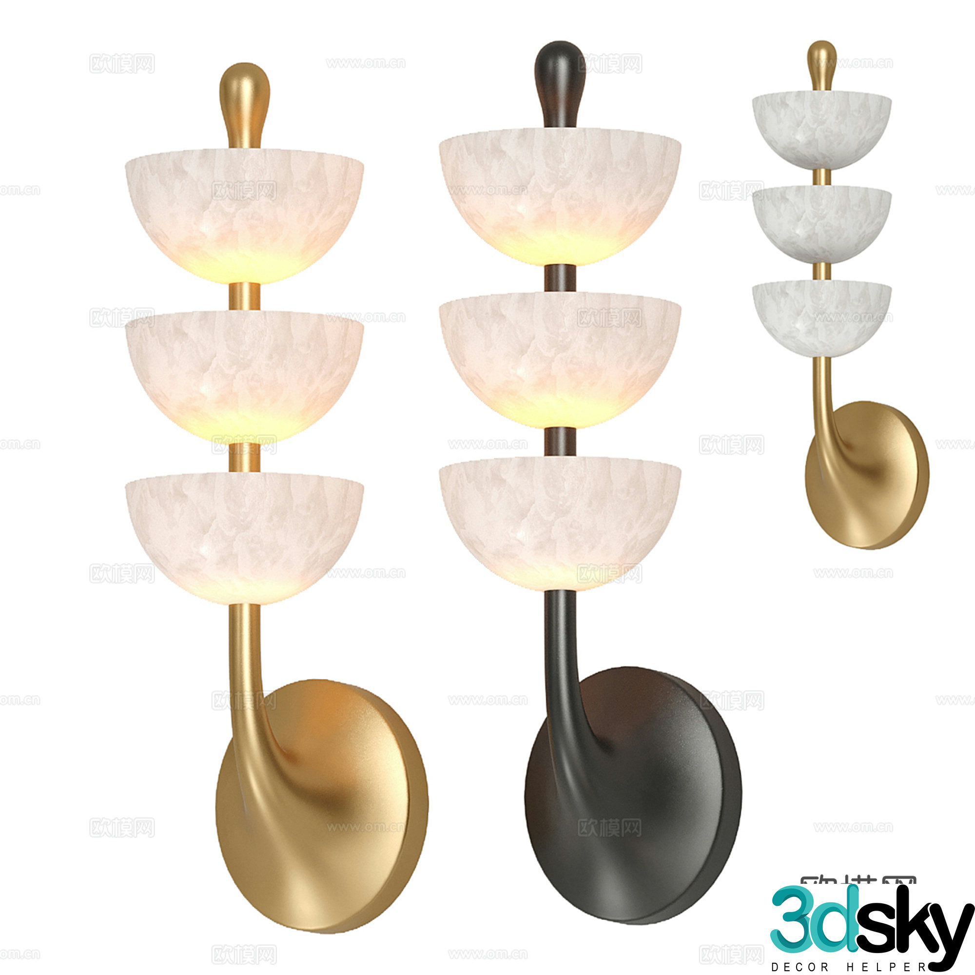 Modern light luxury wall lamp 3d model