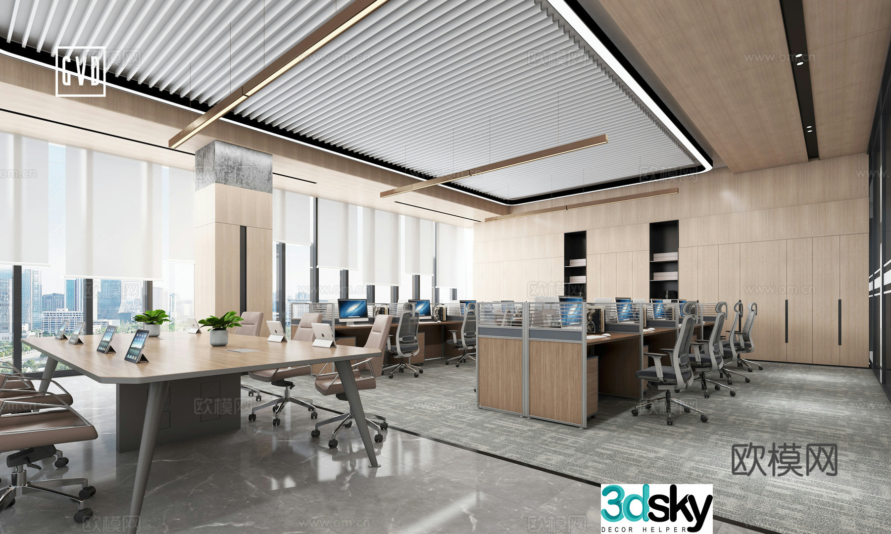 Modern office Simple office Fashion office Living area Custom office furniture Mi 3d model