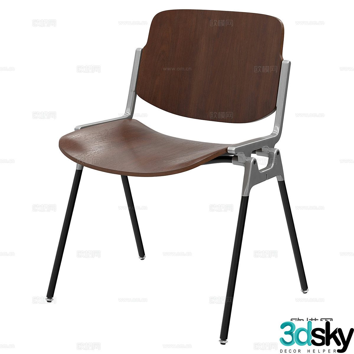 Nordic simple single chair chair simple chair 3d model