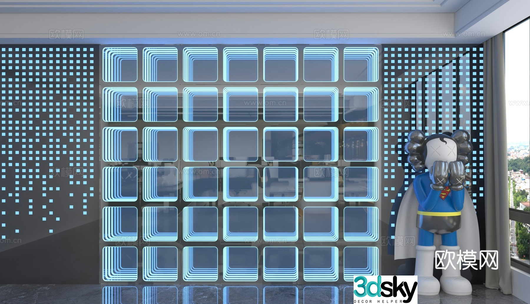 Modern background wall 3d model