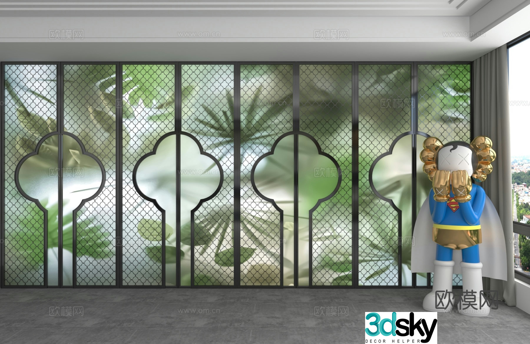 Modern background wall 3d model