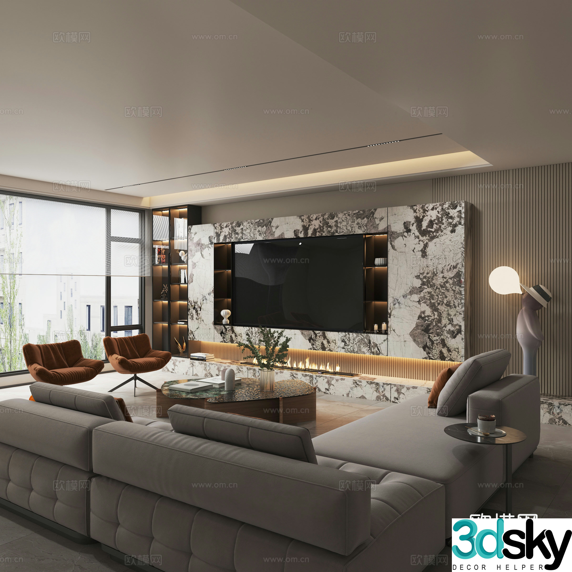 Modern living room 3d model