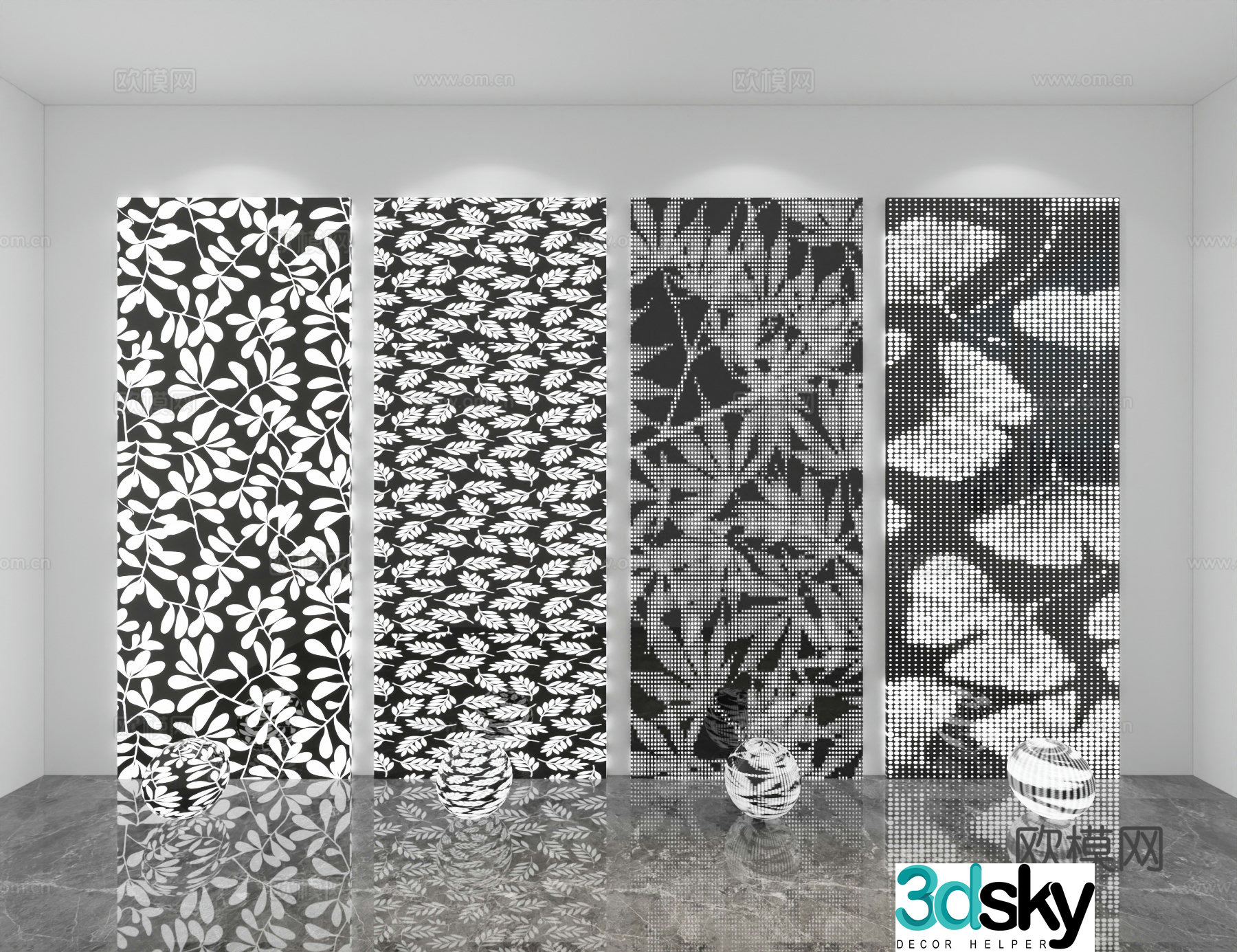 Modern punching plate 3d model