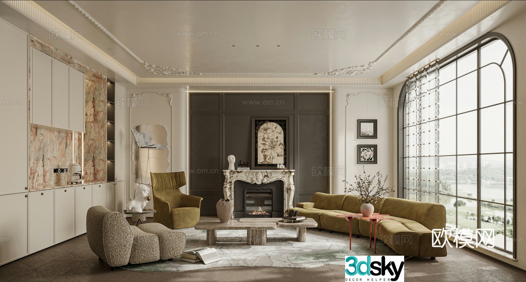 French living room 3d model