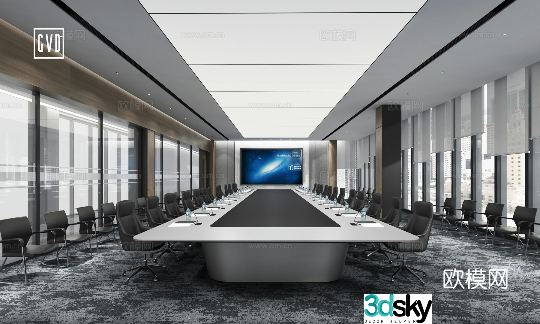 Workwear space Office space Modern conference room Technology conference room Large conference room Multiple people 3D model