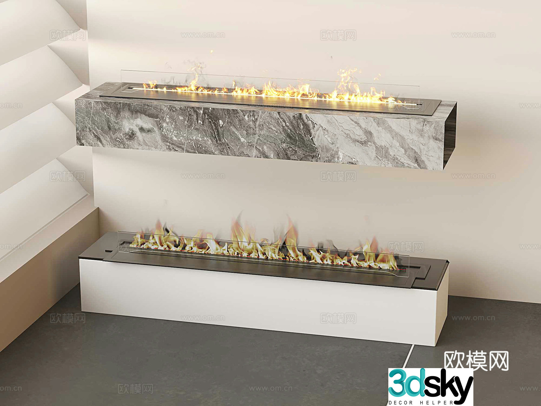 Modern fireplace Marble fireplace Stove Heater 3d model