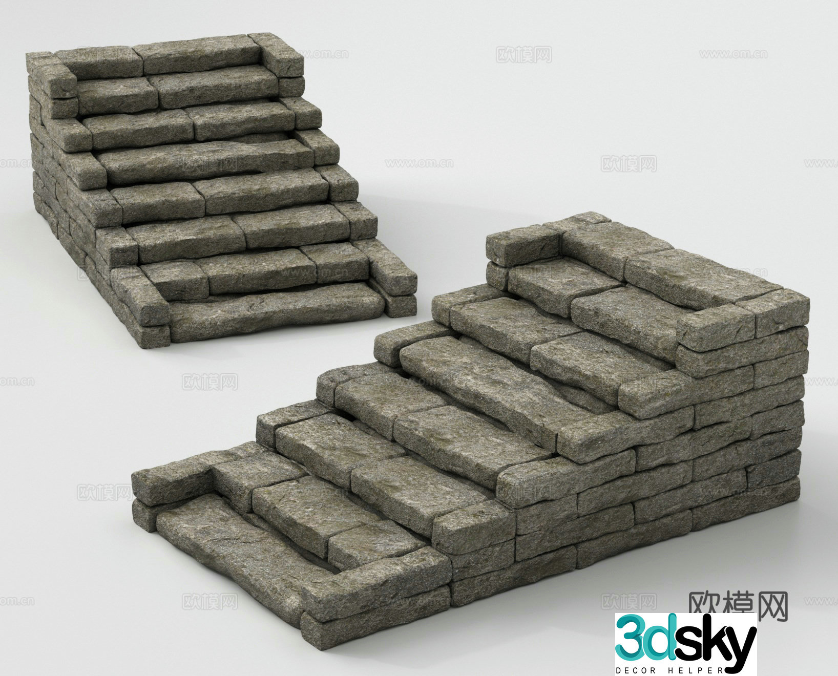 Steps Landscape Stone Steps Landscape Steps Stone Steps 3D Model