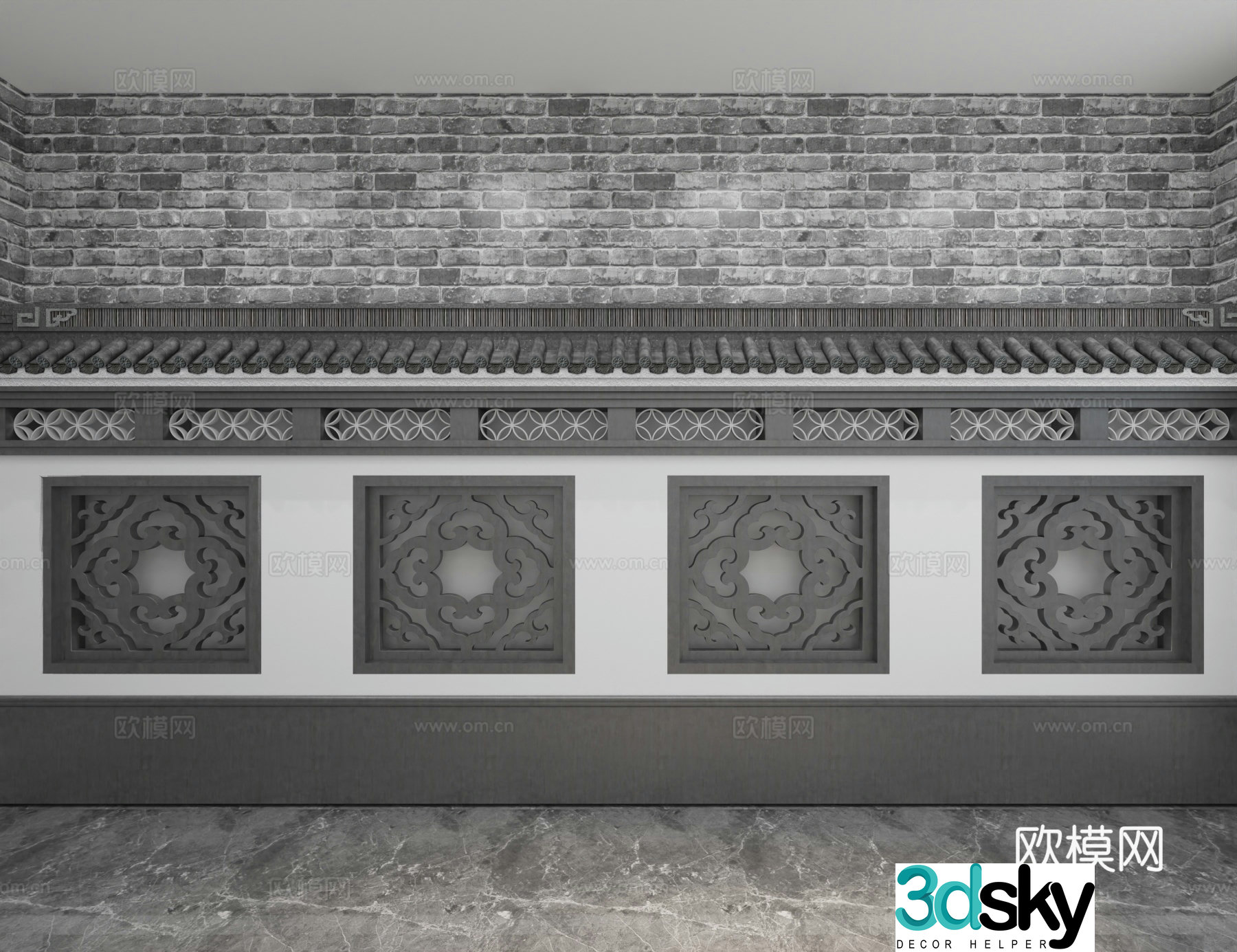 Modern background wall 3d model