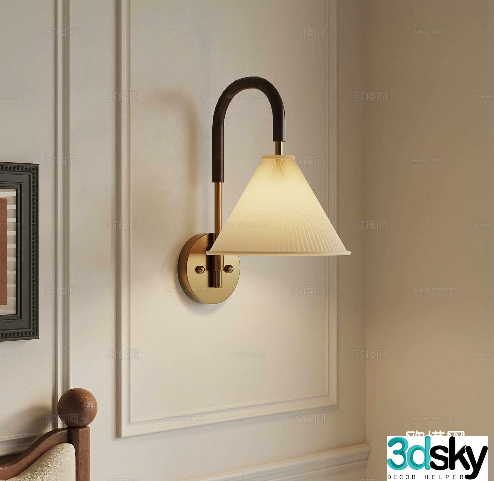 French wall lamp 3d model
