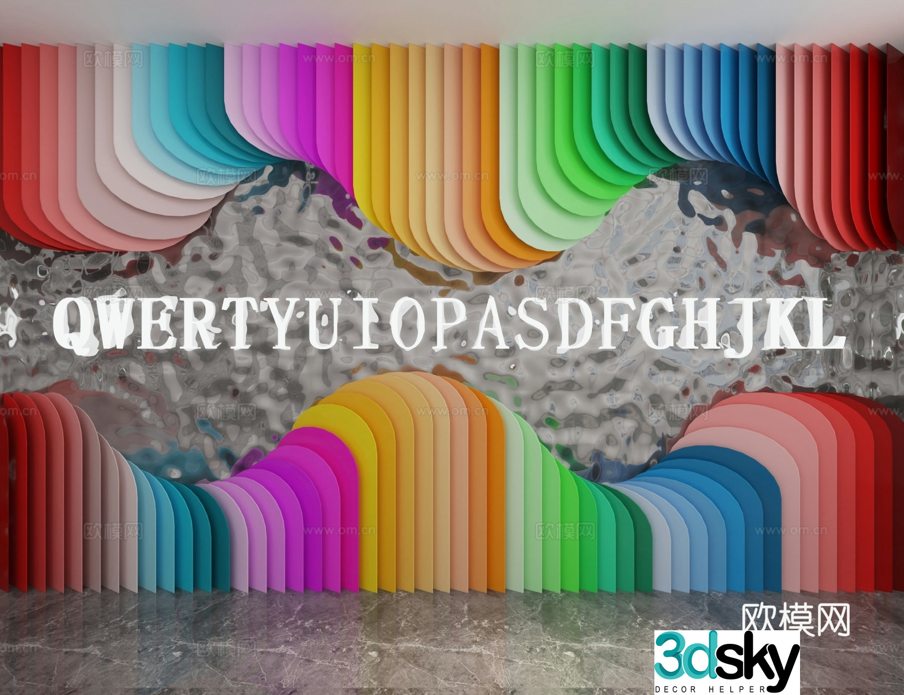 Modern background wall 3d model