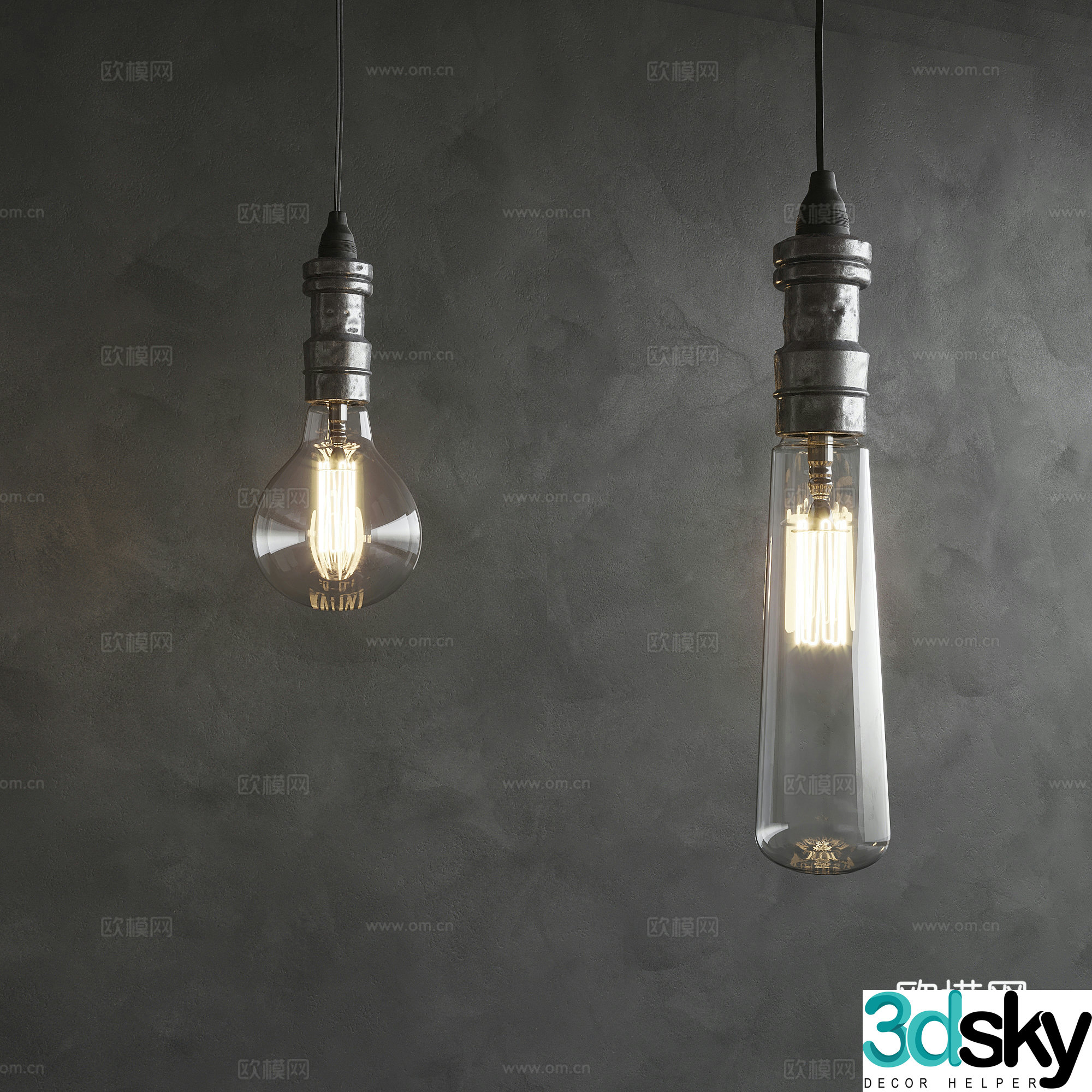 Modern Chandelier Small Chandelier Light Bulb 3D Model