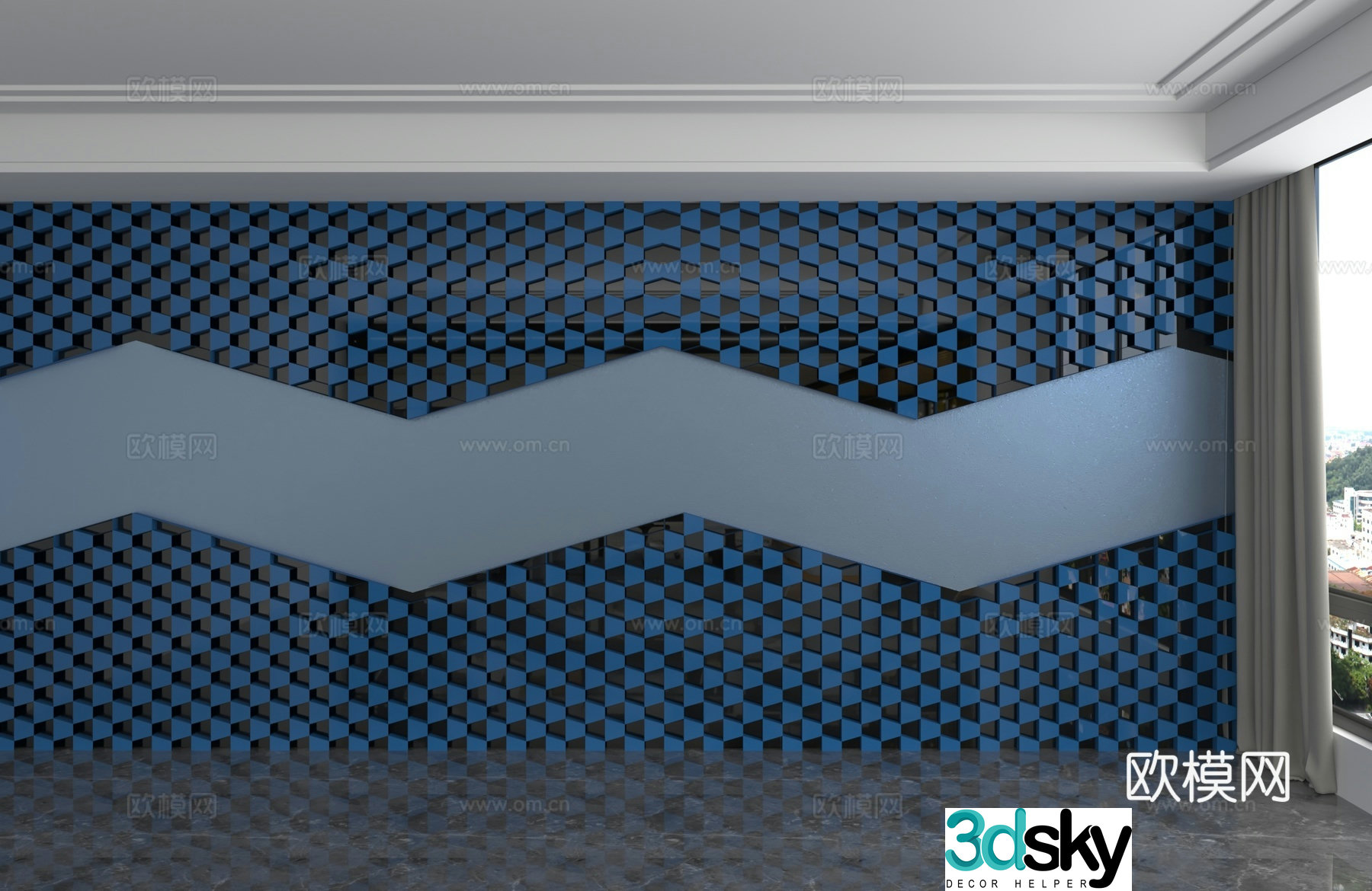 Modern background wall 3d model