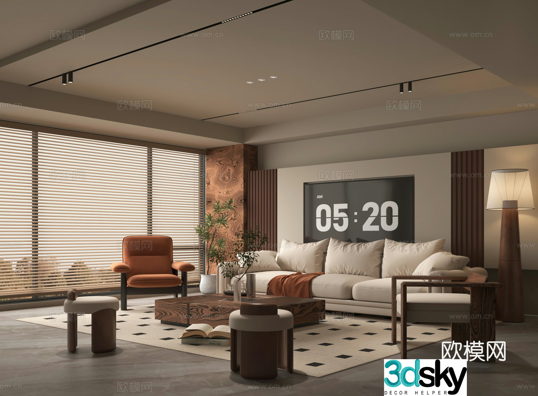 Modern living room 3d model