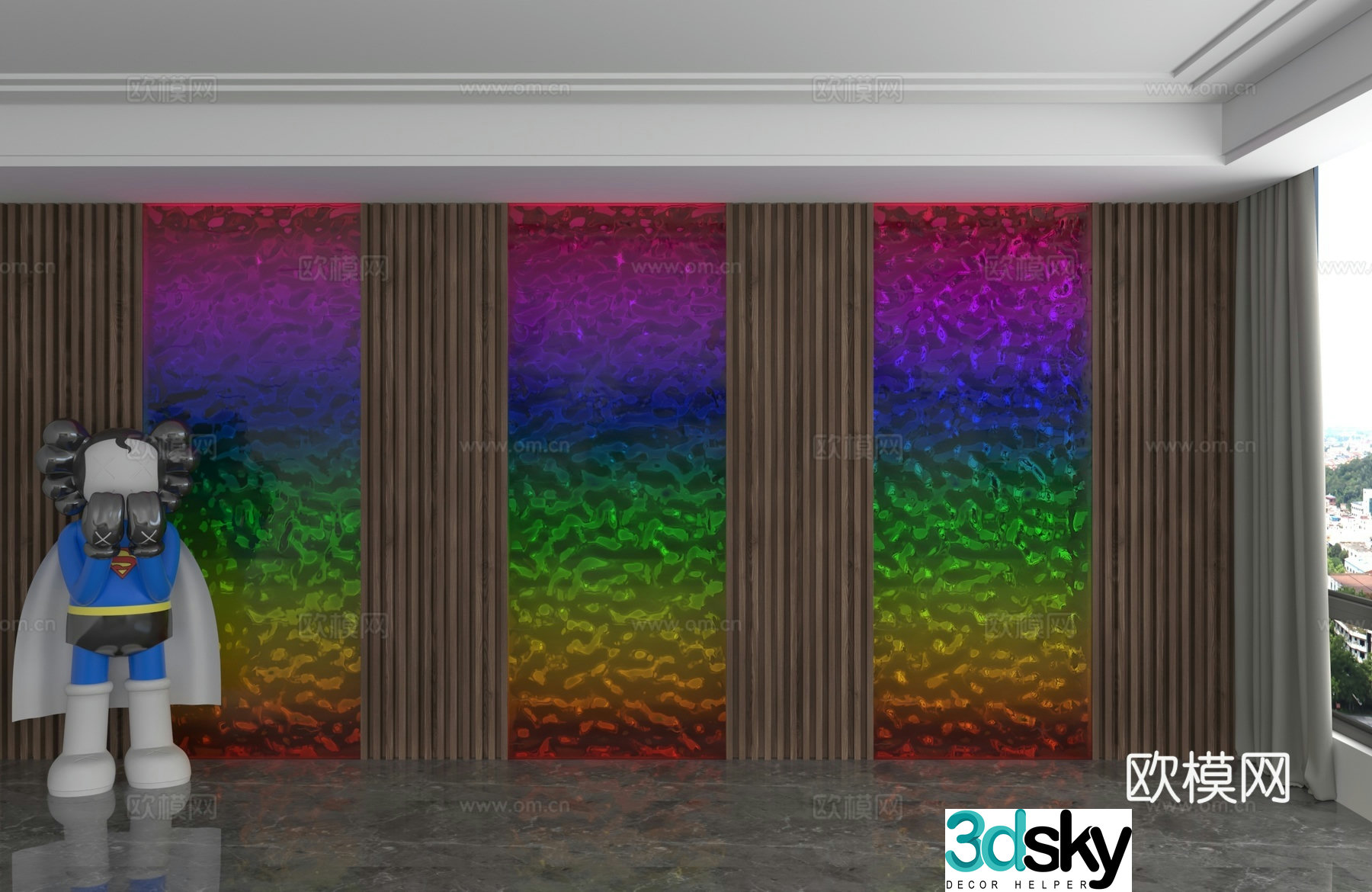 Modern background wall 3d model