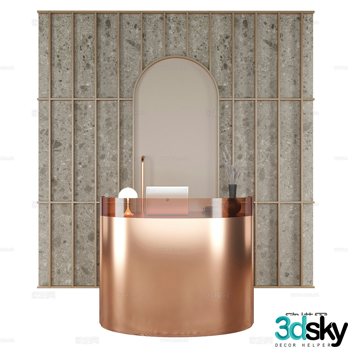 3D model of reception desk
