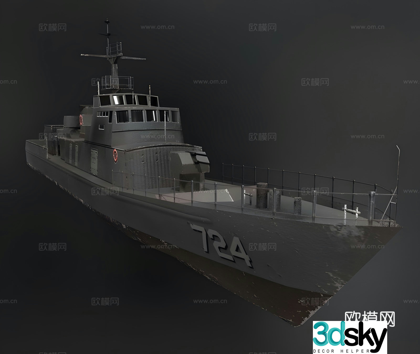 Warship 3D model