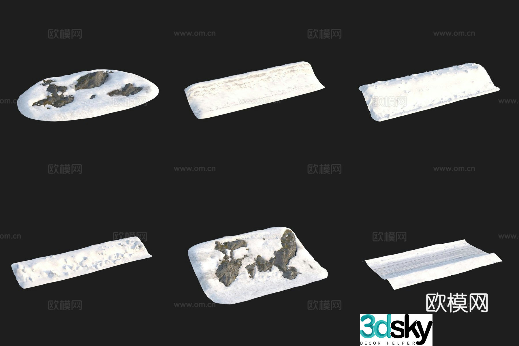 Snow piled up snow ice and snow 3d model