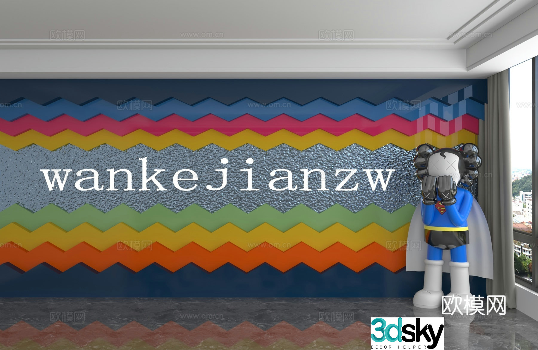 Modern background wall 3d model