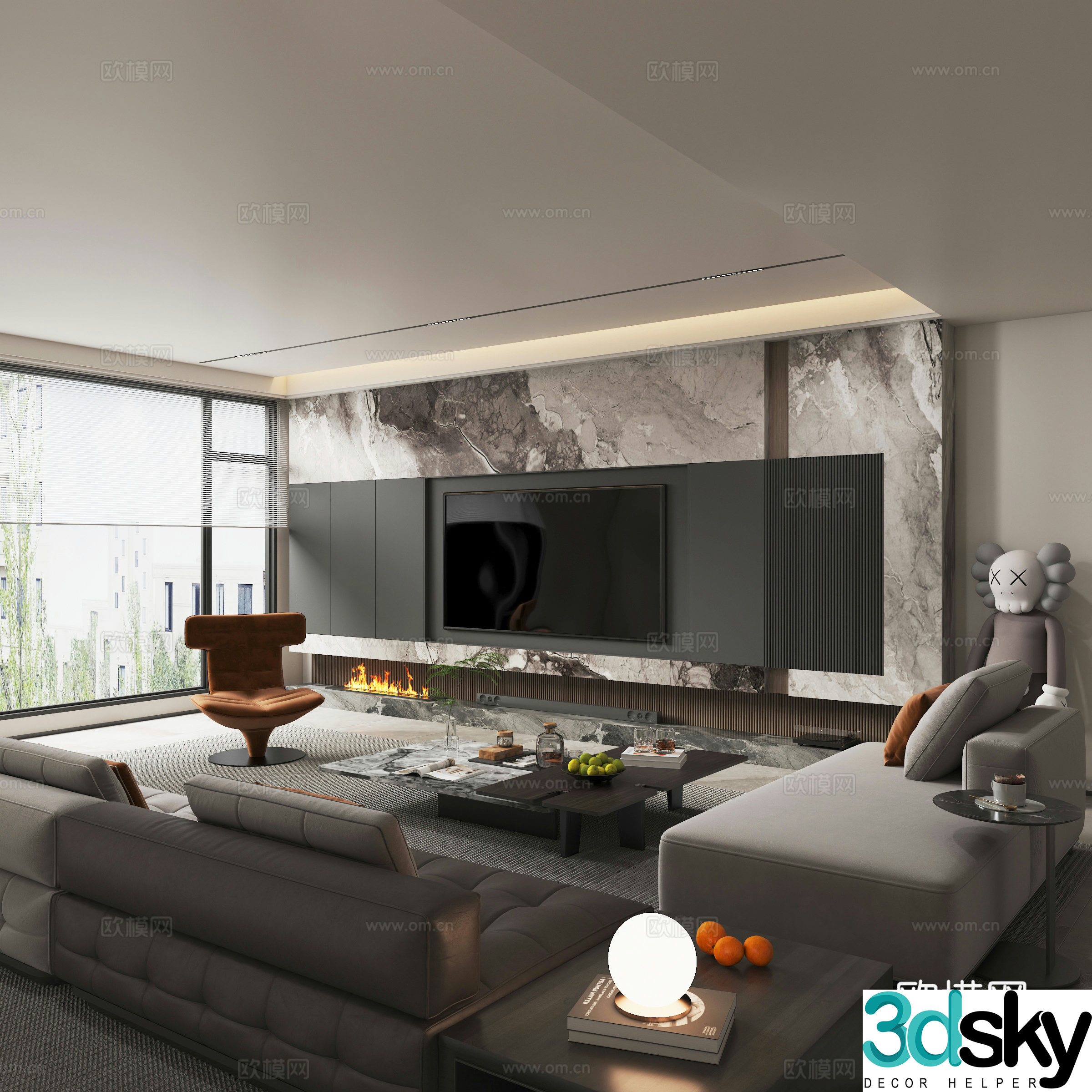 Modern living room 3d model