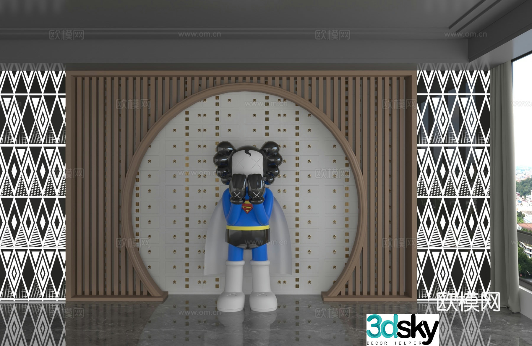 Modern background wall 3d model