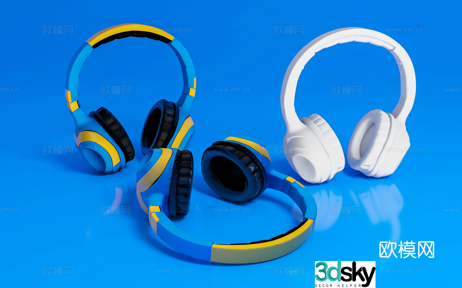 Headphones Headsets Electrical Appliances Audio Decoration Ornaments Print AI Beauty Props 3D Model