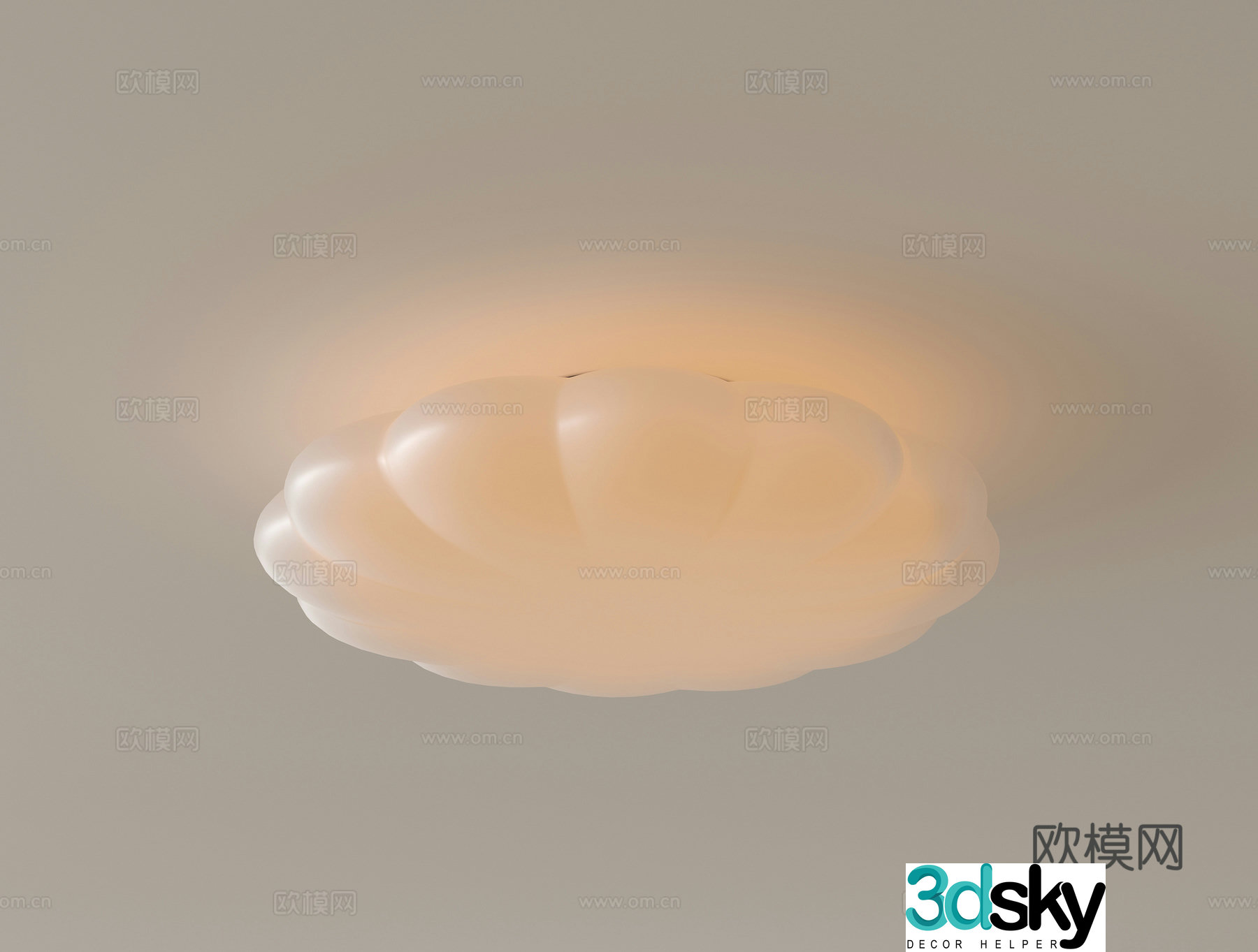 Modern medieval ceiling light Bedroom ceiling light Creamy air ceiling light Round ceiling light Children’s room 3D model