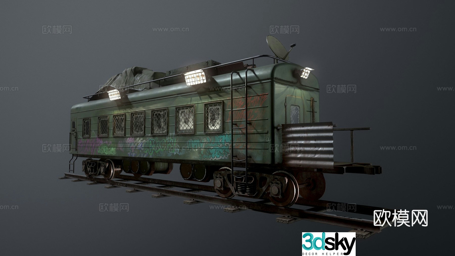 Train Cyberpunk Shabby Train 3d Model