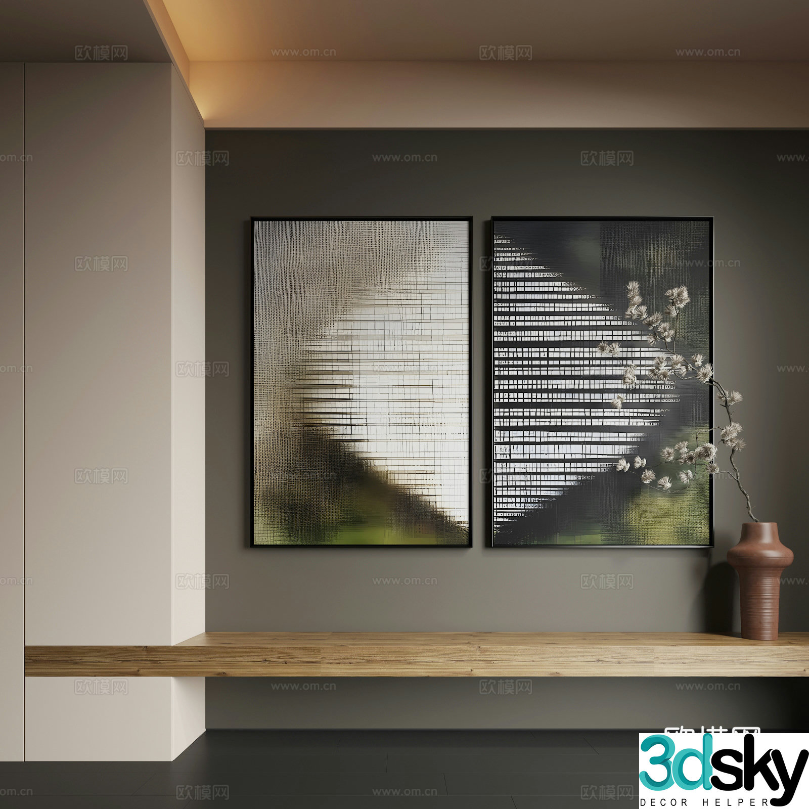 Modern hanging paintings Modern abstract hanging paintings Modern combination paintings Modern minimalist hanging paintings 3D model