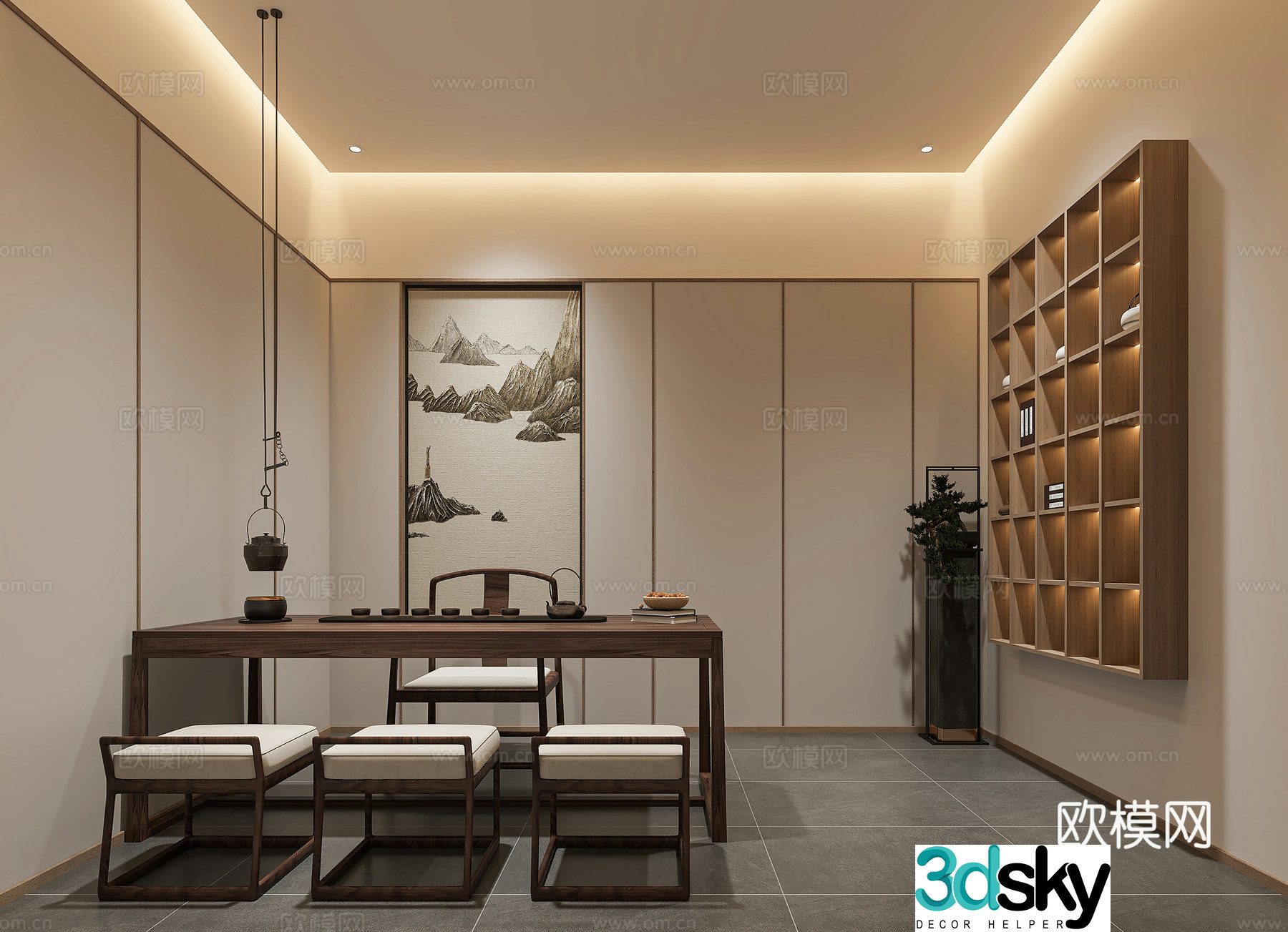New Chinese tea room 3D model