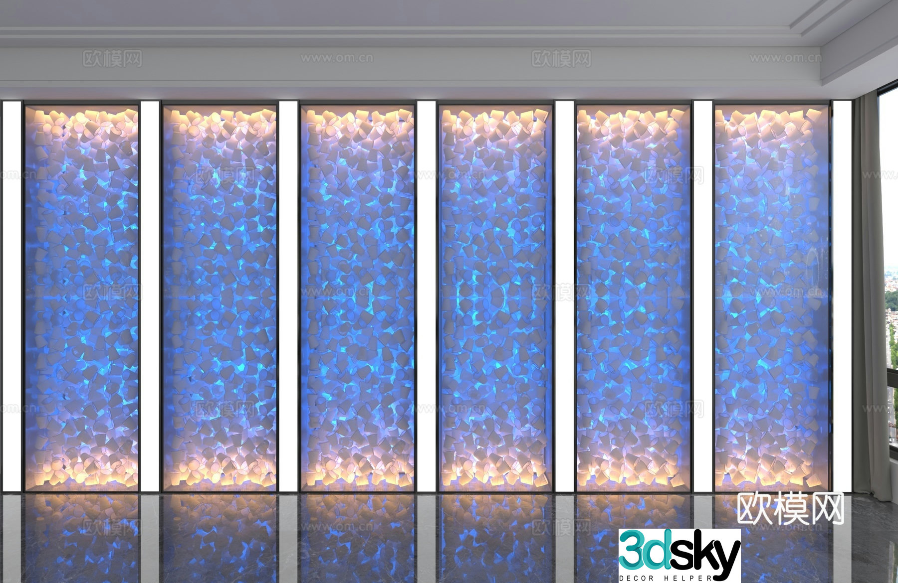 Modern background wall 3d model