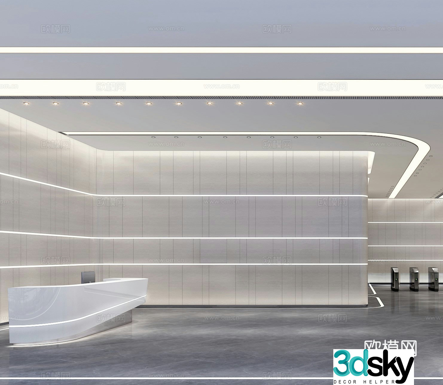 Modern front desk 3D model