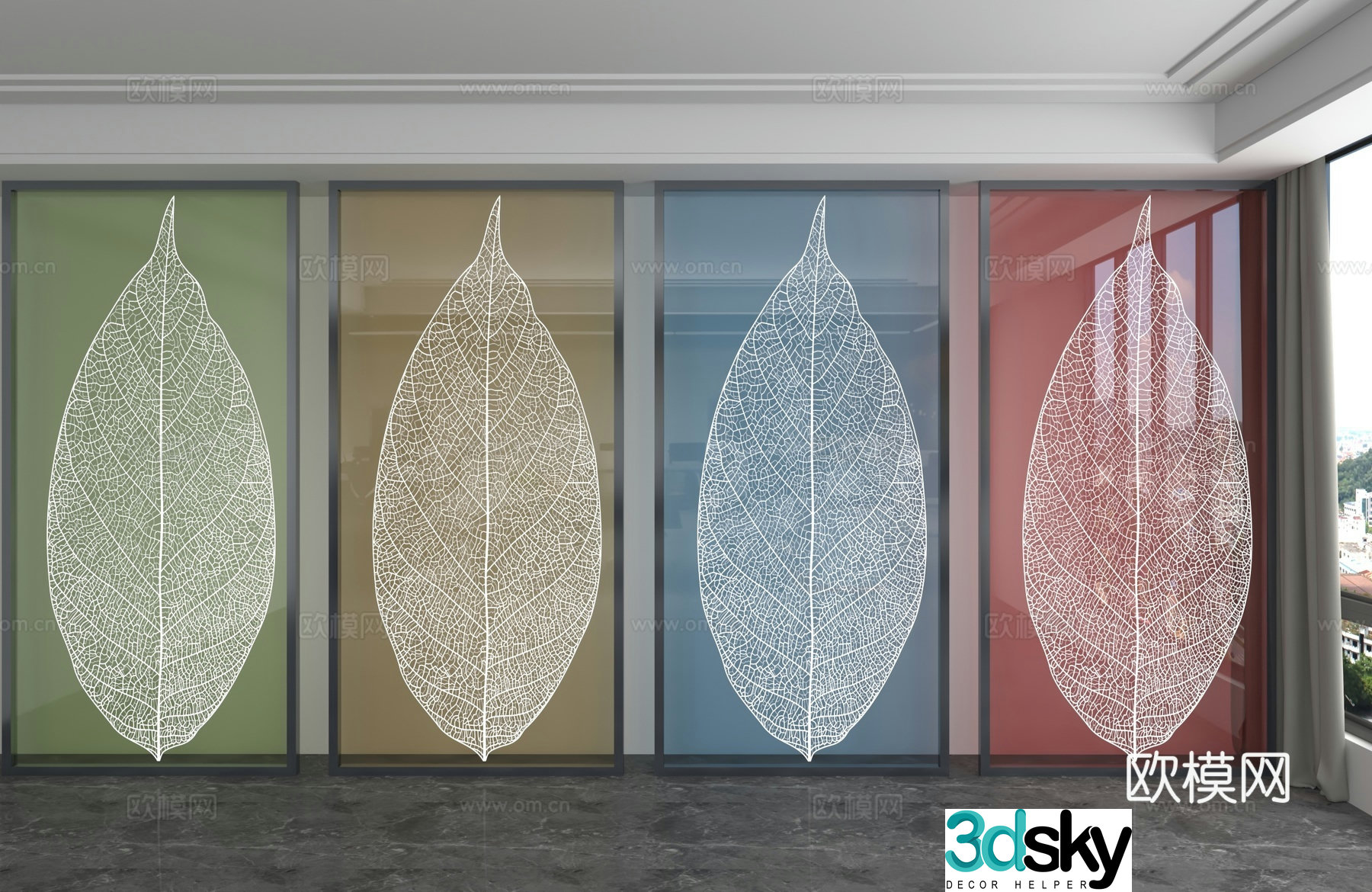 Modern background wall 3d model