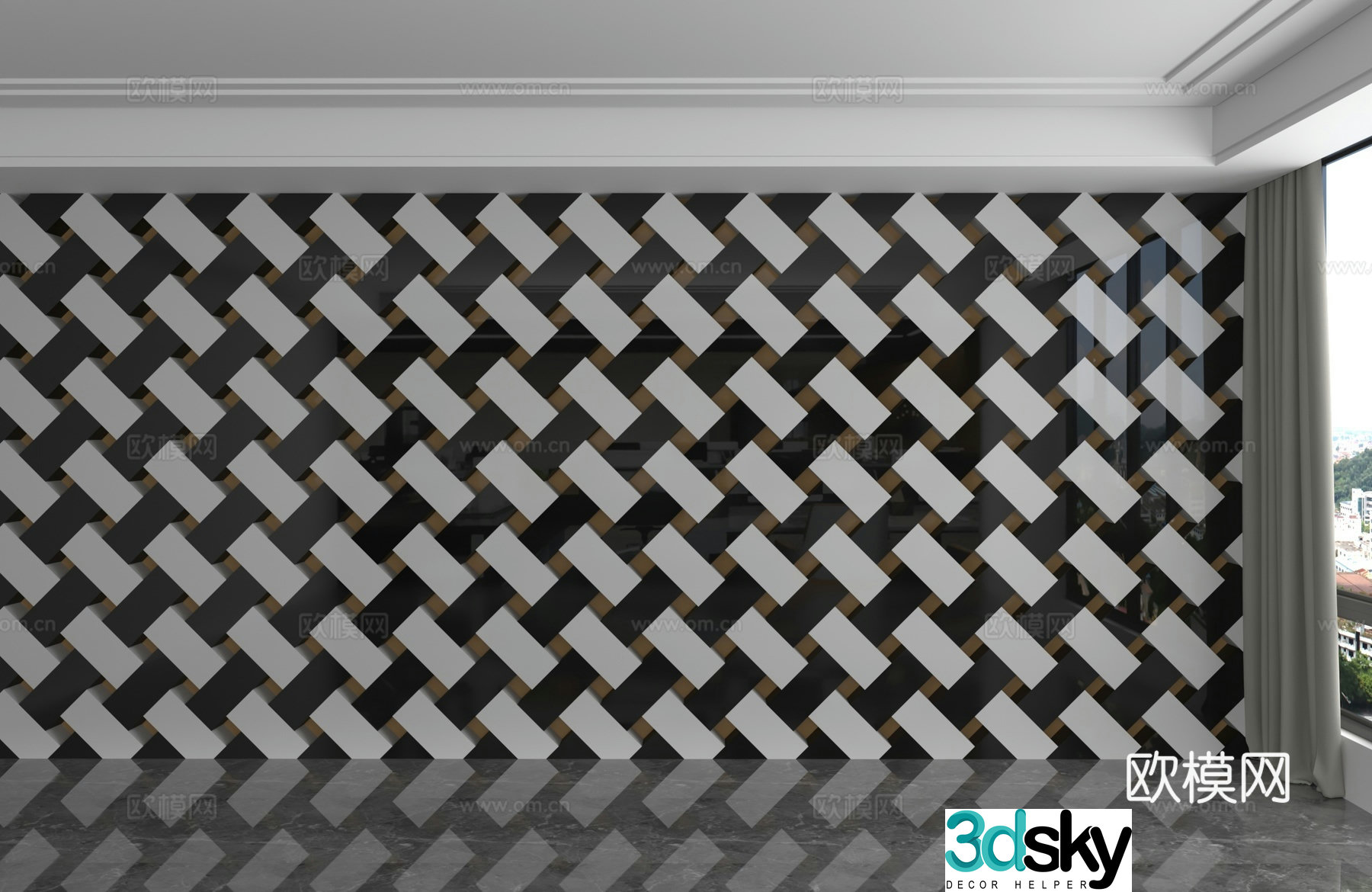 Modern background wall 3d model