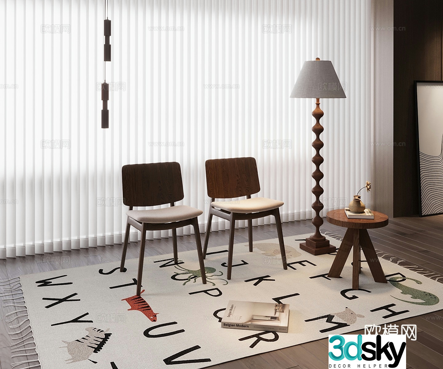 Modern single chair 3d model