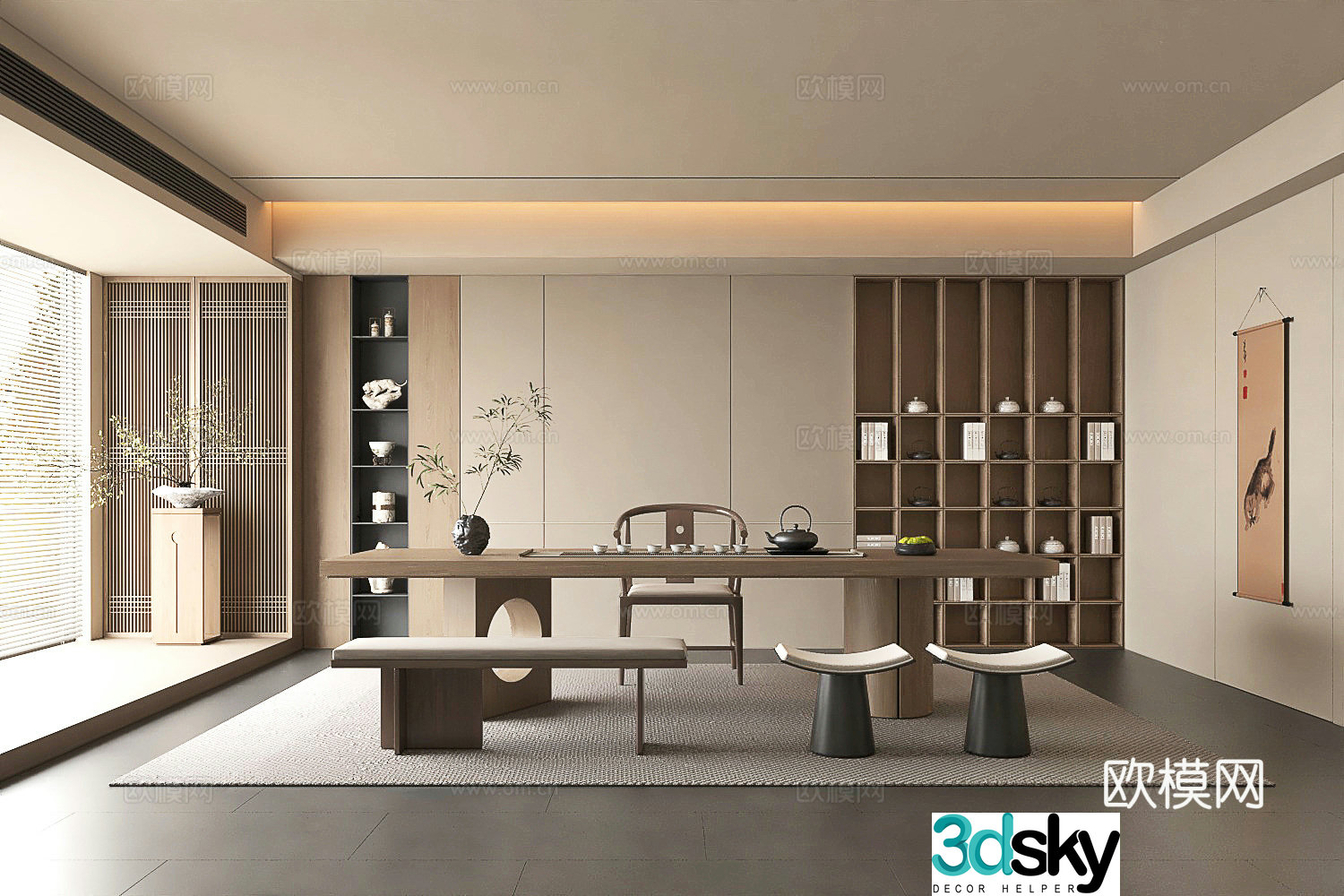 New Chinese Tea Room Song Style Zen 3d Model 3d Model