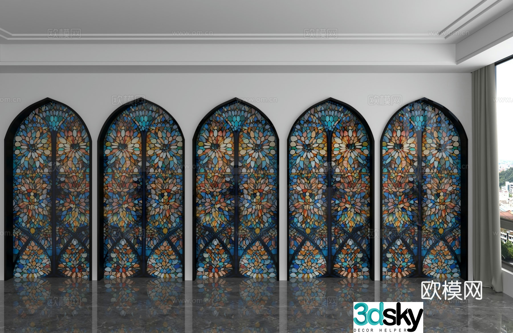 Modern background wall 3d model